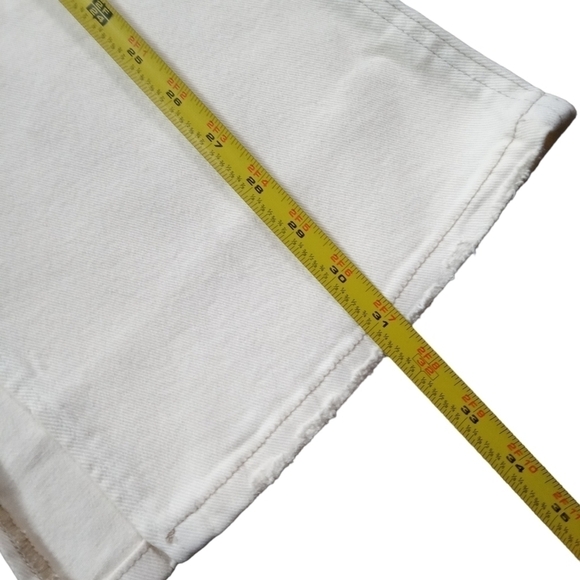 Mica Women's High Waisted Cream Flare Slit Wide Leg Jean NWT Size 24 - Picture 8 of 11